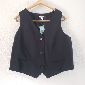 Maurices Black Tuxedo Vest Size Large